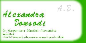 alexandra domsodi business card